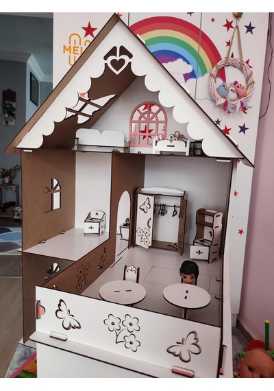 Ahşap Oyun Evi Kelebek Çatılı
