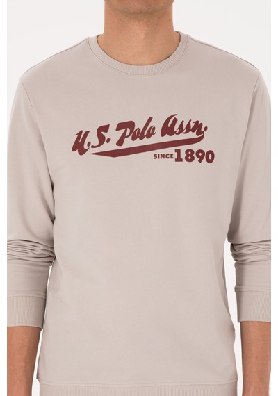 U.S. Polo Assn. Erkek Bisiklet Yaka Regular Fit Taş İnce Sweatshirt 50316315-VR049