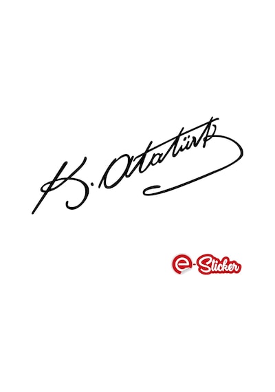 Kemal Atatürk Imza Sticker Oto Sticker