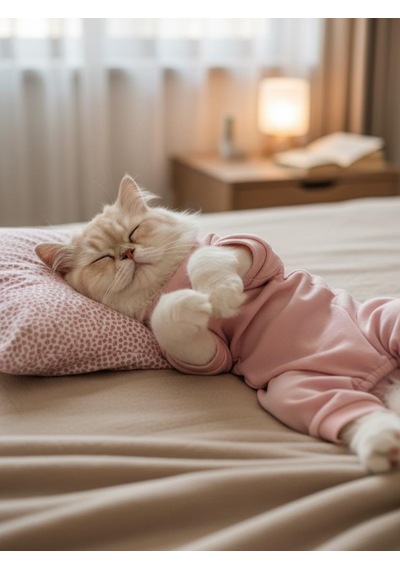Minimini Kapler Kedi Uyku Seti Penye Kedi Tulum Ve Mini Yastık Takımı Pamuklu Tüy Dökülmesini Azaltır