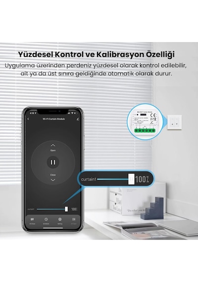 Tuya Mini Wifi Akıllı Perde Panjur Kontrol Rölesi Tuya, Smart Life, Google Home, Amazon Alexa, Home Assistant Destek Diğer
