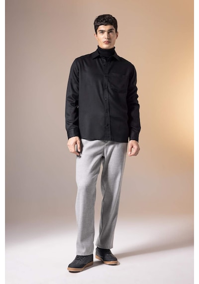 DeFacto Pantolon Relax Fit Beli Bağcıklı Cepli Basic Düz Düz Paça B7336AX23WNGR210