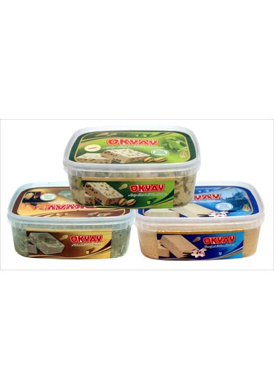 Okyay Vanilyalı + Kakaolu + Fıstıklı Tahin Helvası 3 x 740 G
