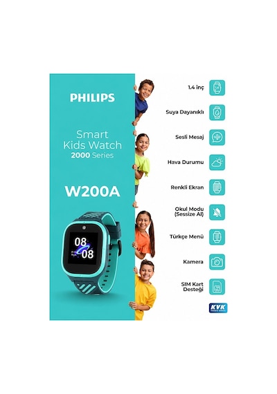 Philips W200A 1.22" Akıllı Çocuk Saati (Distribütör Garantili)