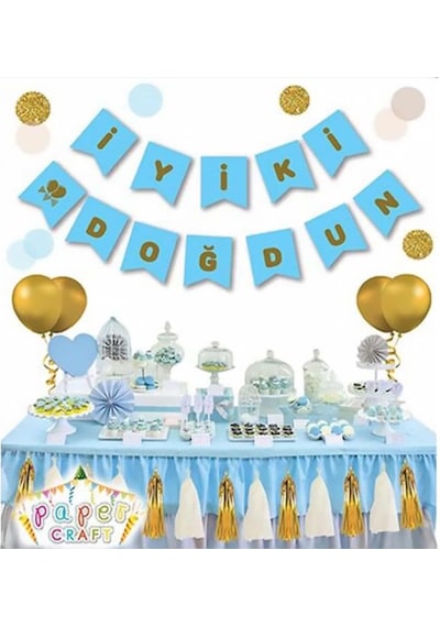 Mavi Zemin İyi Ki Doğdun Banner