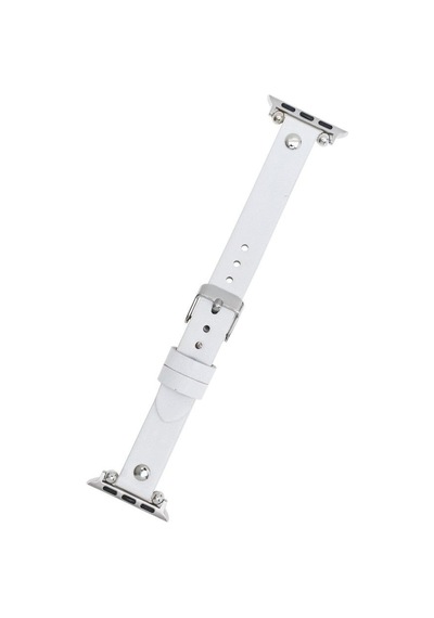 Apple Watch Uyumlu Deri Kordon 38-40-41mm St F3 Beyaz Diğer