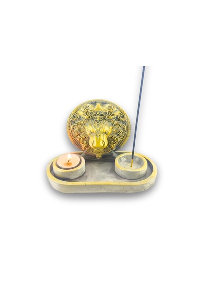 Aslan Çubuk Tütsülük Ve Tealight Beyaz