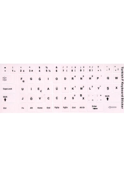 Aghbilgisayar F Klavye Stiker Türkçe Klavye Yapışkan Harf Turkish F Keyboard