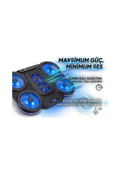 Gameagle 6 Fanlı Rgb Notebook Soğutucu, 9-17 İnç Laptop Uyumlu, 7