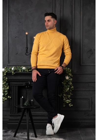 Nehir By Ahmet Ülker Regular Fit Balıkçı Yaka Pamuklu Erkek Triko Kazak 001