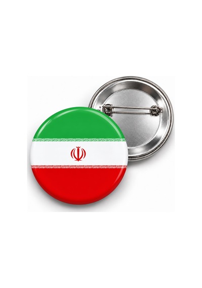 İran Bayrağı - 58mm Rozet Çok Renkli