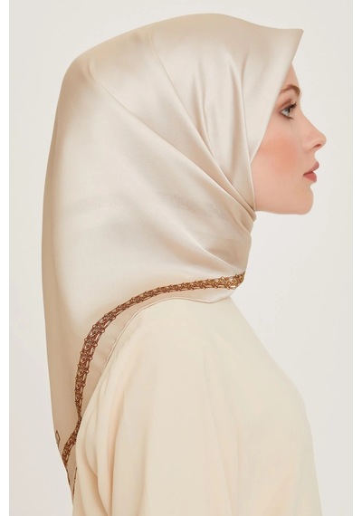 Armine İpek Eşarp 2025 Kış - 9260-03 Krem Sarı Krem Sarı