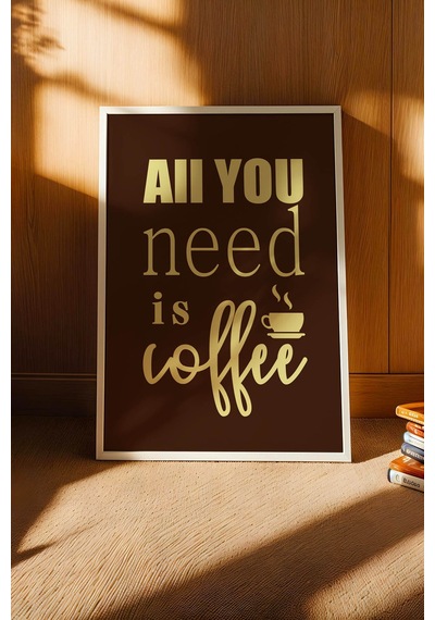 Retro All You Need İs Coffee Tasarım Çerçeveli Tablo - Modern Mutfak Ve Kahve Köşesi Duvar Dekoru Beyaz Retro All You Need İs Coffee Tasarım Çerçeveli Tablo - Modern Mutfak Ve Kahve Köşesi Duvar Dekoru Beyaz