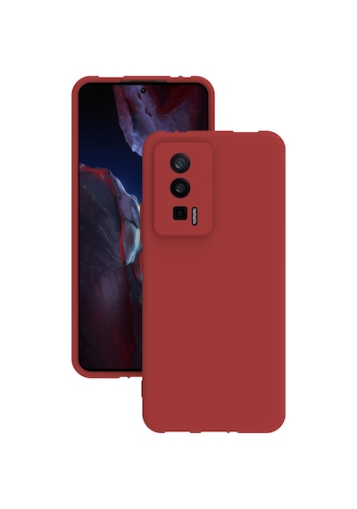 Xiaomi Poco F5 Pro Kılıf Kamera Korumalı Silikon Rubber Arka Kapak Kırmızı