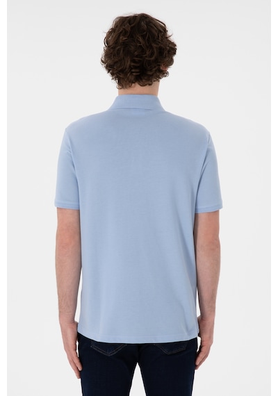 U.S. Polo Assn. Erkek Regular Fit Polo Yaka Açık Mavi Basic Tişört 50306007-VR003