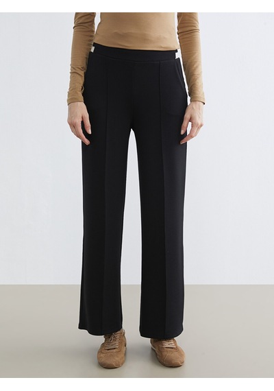 Lcw Everyday Siyah Standart Fit Geniş Paça Kadın Pantolon