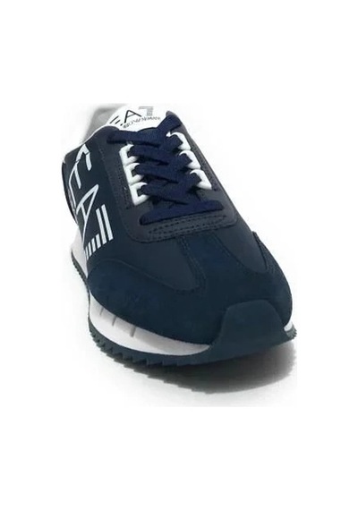 Ea7 Emporio Armani Erkek Beyaz Logolu Lacivert Sneaker