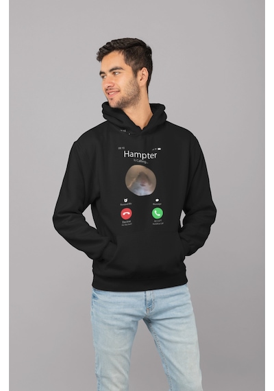 Nevermind Unisex Hampter İs Calling Sweatshirt Siyah
