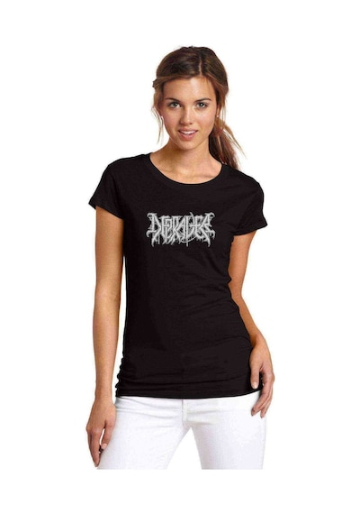Depraver Logo Baskılı Siyah Kadın Tshirt