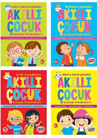 Okul Öncesi Akıllı Çocuk Gelişim Etkinlikleri Seti 4 Kitap 3+
