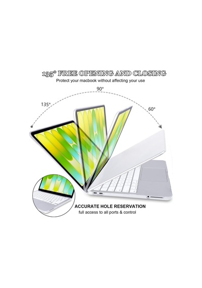 Macbook Uyumlu  Neo 13inç A18 Pro A3404 Kılıf +2adet Ekran Koruyucu +otg +klavye Koruyucu Şeffaf