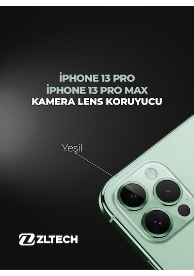 İphone 13pro/13pro Max Uyumlu Kamera Lens Koruyucu Yeşil
