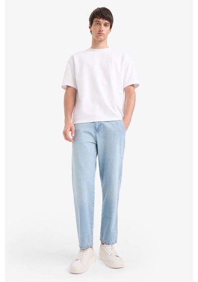 Defacto %100 Pamuk Relax Fit Geniş Paça Jean Kar Yıkamalı Pantolon E1376ax25smnm39 Mavi