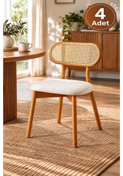 4 Adet Paris Ahşap Gürgen Sandalye Cafe,restaurant,mutfak,salon,yemek Odası Sandalyesi Naturel