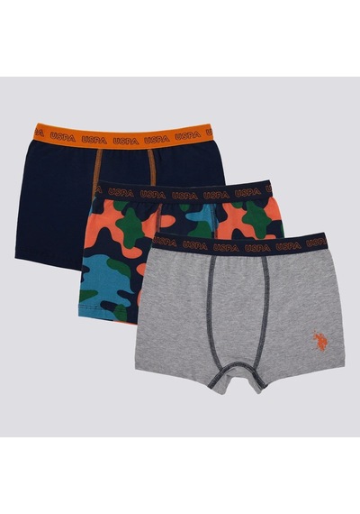 U.S. Polo Assn. U.s. Polo Erkek Çocuk Boxer 3'lü Takım 1373 Navy Navy İndigo