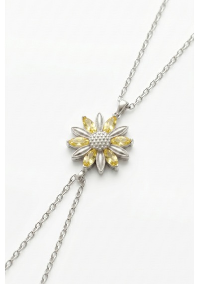 Lotus Çiçeği 925 Ayar Gümüş Minimal Kadına Hediye Bileklik 01764 Çok Renkli