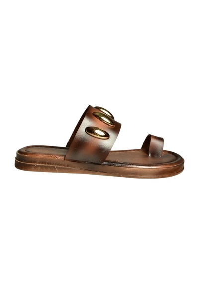 Fox Shoes U390972403 Kahverengi Hakiki Deri Kadın Terlik Kahverengi-hakiki Deri