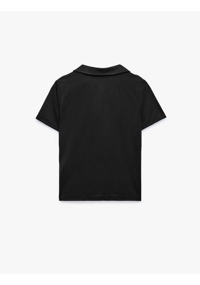 Koton Slim Fit Kısa Kollu Polo Yaka Spor Tişört Siyah 6sak10373nk