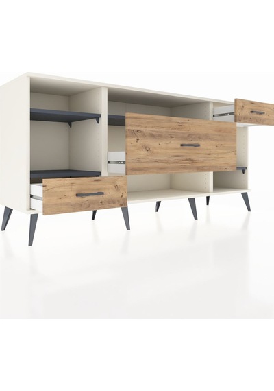 Hyperion Konsol 4 Raflı 3 Çekmeceli 176x44x83 Aytaşı-antrasit/çam Antrasit/çam Hyperion Konsol 4 Raflı 3 Çekmeceli 176x44x83 Aytaşı-antrasit/çam Antrasit/çam