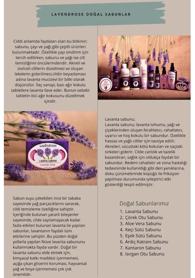 Lavendrose Doğal El Yapımı Lavanta Sabunu 100 G
