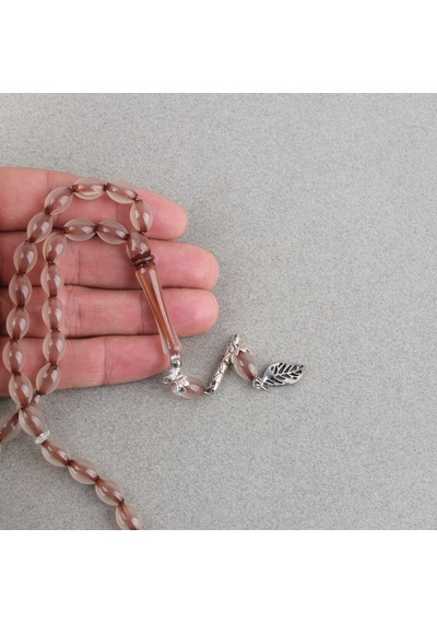 Kedigözü Alpaka Püsküllü Beyzi Kesim 7x11mm Tesbih- Kahverengi