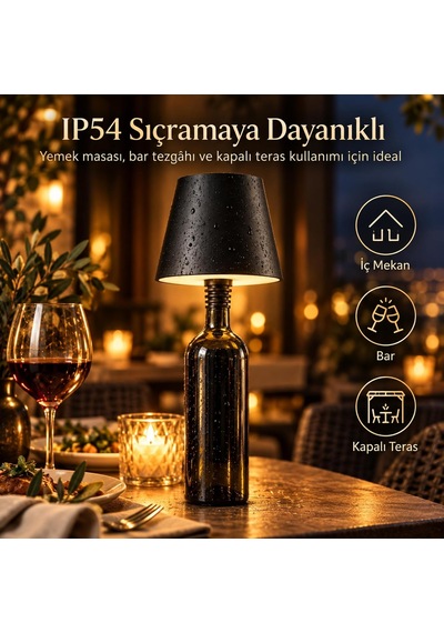 Şişe Tipi Led Masa Lambası Şişe Dahil Değildir , 3 Işık Seçenekli Dokunmatik Dekoratif Aydınlatma, Usb Şarjlı Kablosuz Masa Lambası, Led-l200 Diğer 12781495