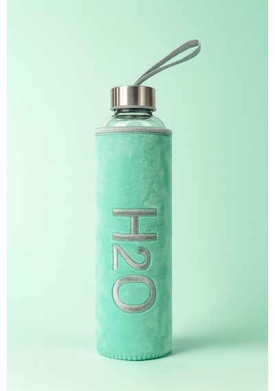 Peluş Kılıflı Cam Matara 600 Ml Mint Yeşili Mint Yeşil