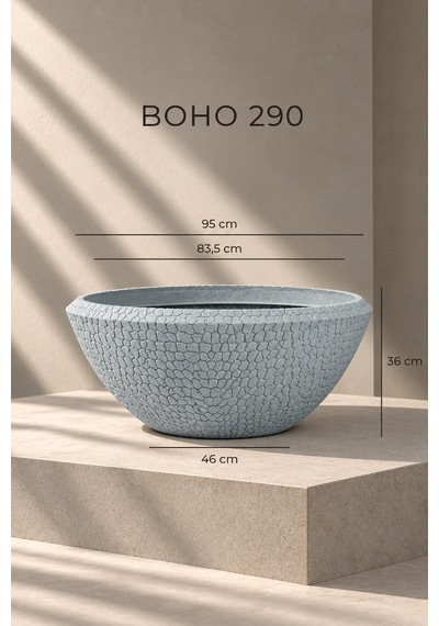 Bostann Dekoratif Saksı - Boho 290 - 157l - Gri