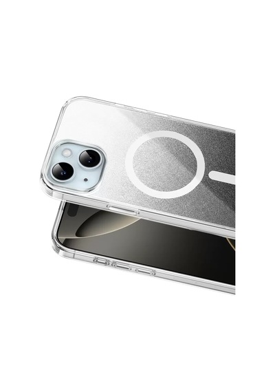 Onegif Apple İphone 15 Sora Simli Magsafe Kapak - Siyah Şeffaf