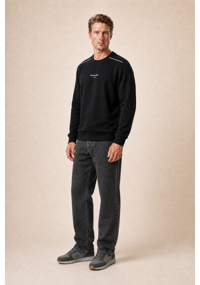Redline Qwen Bisiklet Yaka Regular Fit Kışlık Sweatshirt Siyah