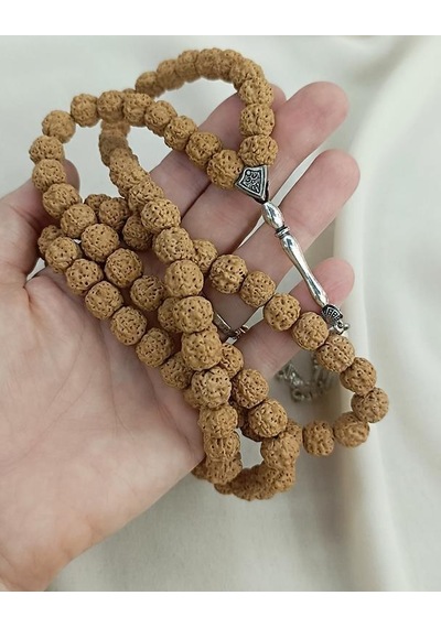 Tesbih 99 Lük 10 Mm Doğal Rudraksha Rudraşka Tespih