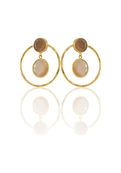 Kadir Jewellery 22 Ayar Altın Kaplama Kadın Halka Küpe -el İşçiliği Ve Hipoalerjenik Küpe Turuncu