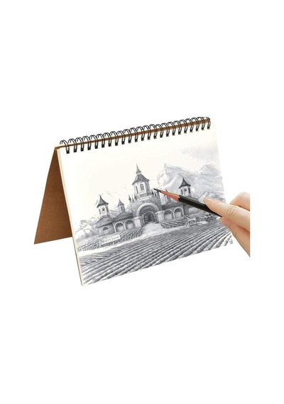 Eskiz Defteri A5 Boyutunda 160 Gr Yandan Telli Karakalem Sketch Book 25 Yaprak - 1 Adet Beyaz