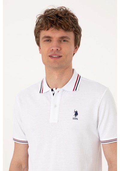 U.S. Polo Assn. Erkek Regular Fit Beyaz Polo Yaka Basic Tişört 50306011-VR013