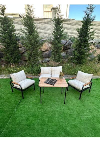 Duru Balkon, Bahçe, Cafe, Teras, Metal Koltuk Takımı 211 Masalı