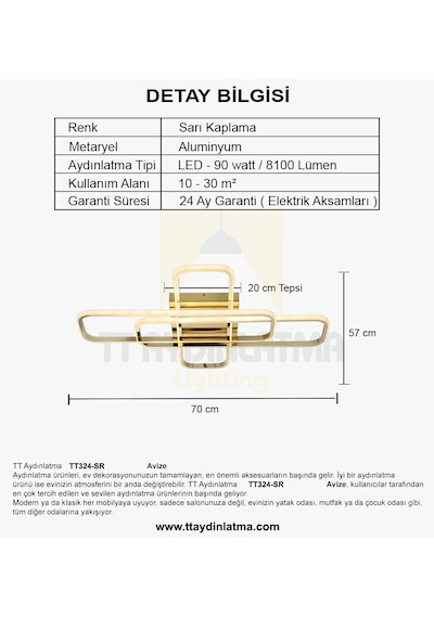 Tt324-sr Tt Ayd. 3 Renkışık 57x17profil Sarıkaplama 3lü Ledavize SARI