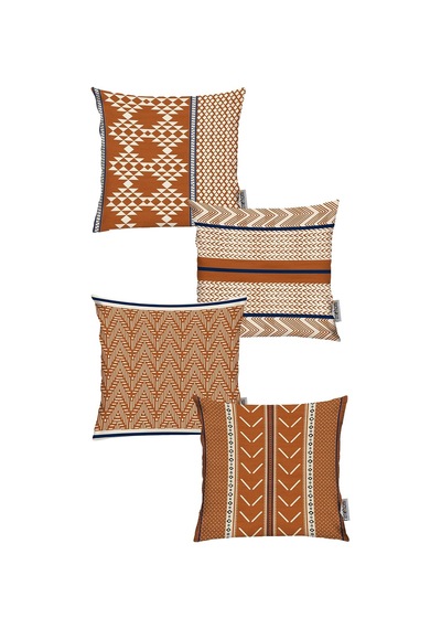 İskandinav Etnik 4'lü 50x50 Kırlent Kılıfı Rhp5031 Çok Renkli