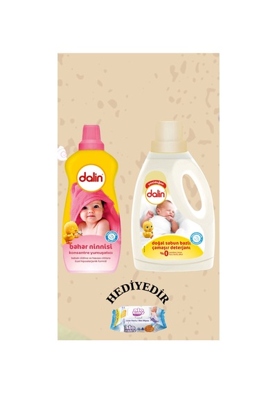 Sabun Bazlı Çamaşır Deterjanı 1500 Ml Bahar Ninnis Konsantre Yumuşatıcı 1200 Ml