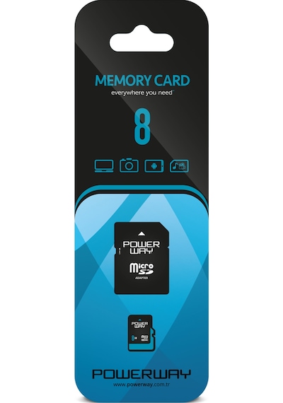 Powerway 8 GB MicroSDHC Hafıza Kartı + Adaptör