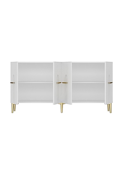 Ka1519bg Ida150 Konsol, Tv Sehpası, Kahve Köşesi Beyaz-gold 150cm Beyaz-gold
